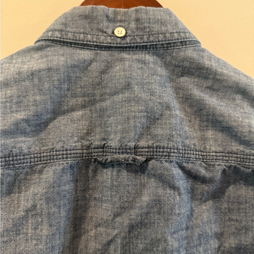Lands' End Women’s Casual Blue Button Down Denim Shirt Size 12P - Picture 5 of 5